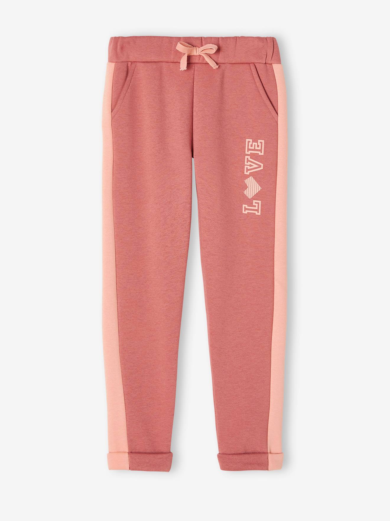 Calça de moletom feminina Clay em tecido atoalhado com listras laterais.