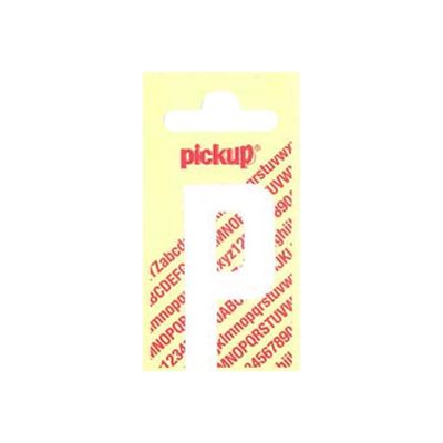Pickup - Étiquette autocollante - 150 mm - Lettre P - blanc mat