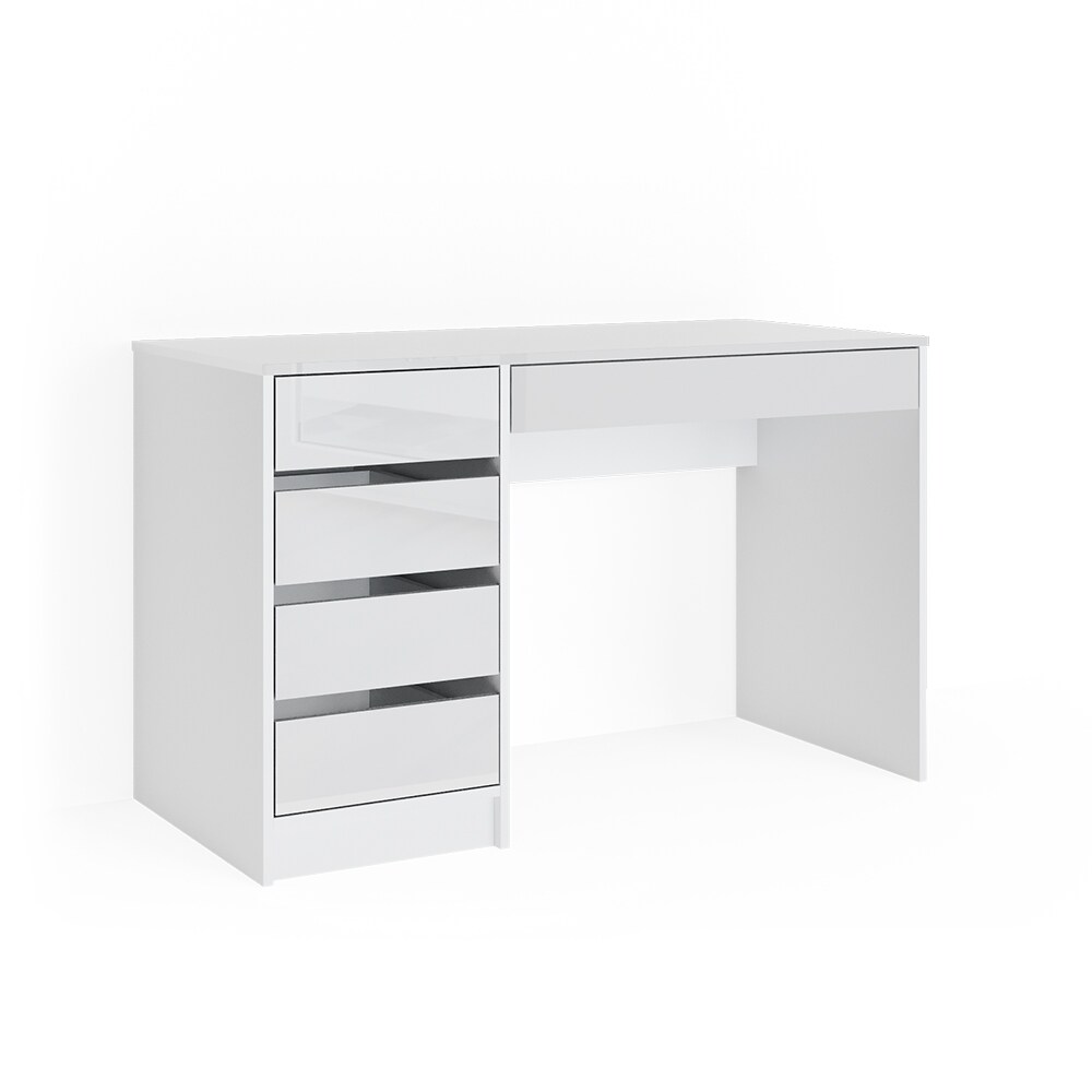 Vicco Schminktisch Frisiertisch Frisierkommode Sherry Weiß Hochglanz 120 x 75 cm modern Kosmetiktisch Make-Up-Tisch Schlafzimmerkommode