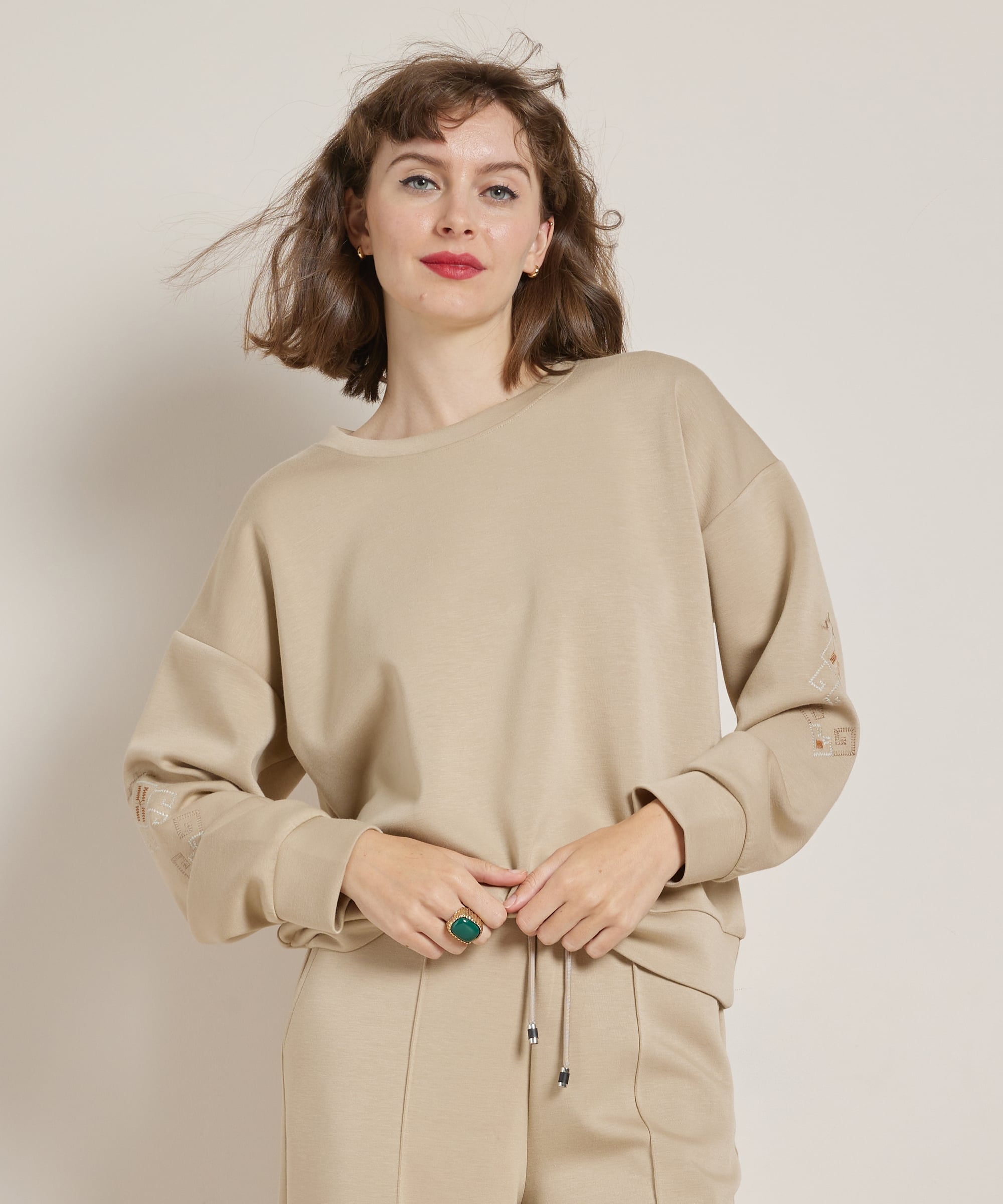 trui met embroidery extra zacht