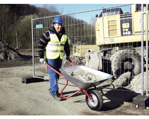CAPITO Professionele Bouwkruiwagen EXPORT 85 Liter Platte Laadbak, Luchtband met Blokprofiel en Stalen Velg incl. Ergonomische Beukenhouten Handgrepen