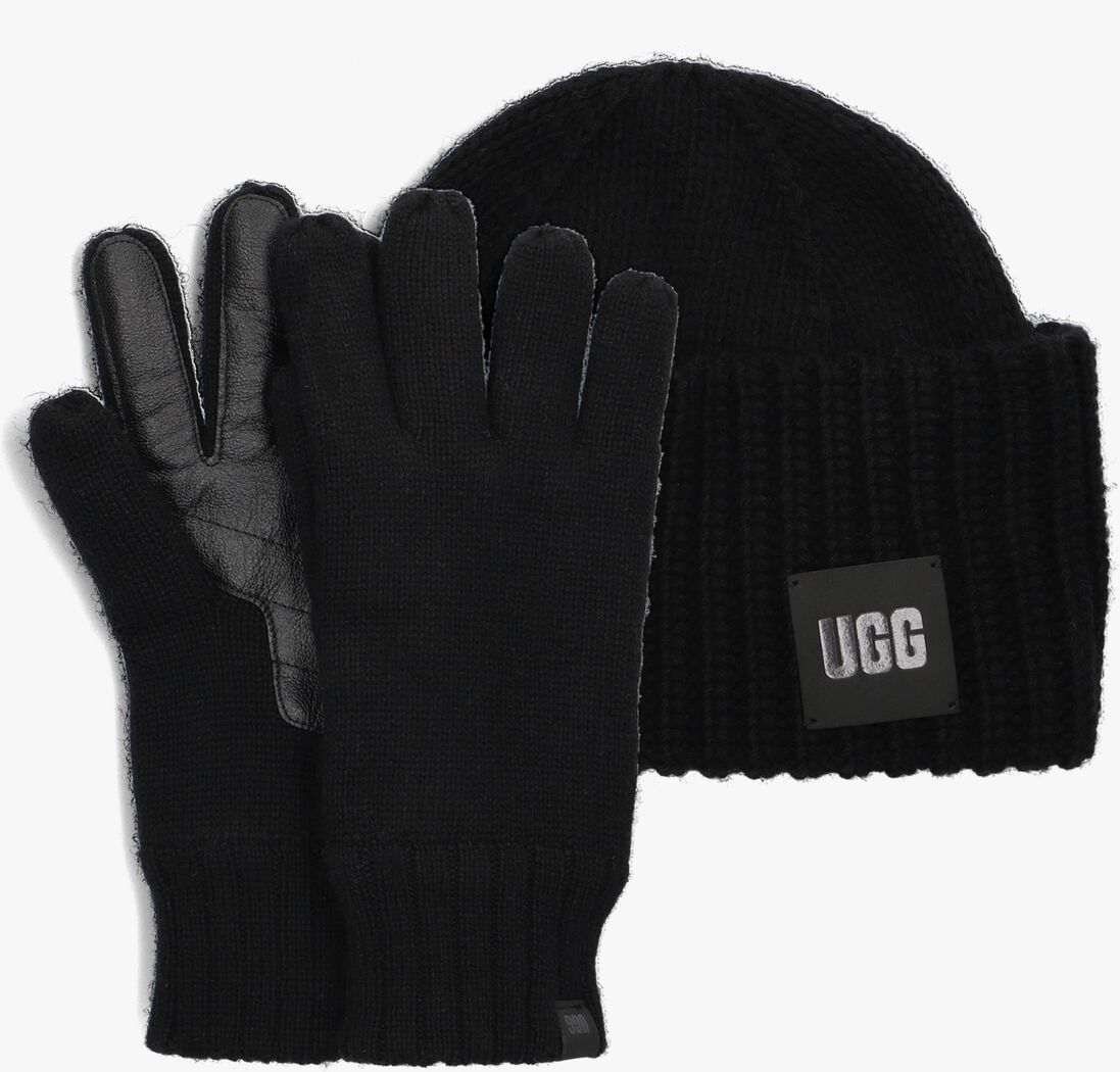 zwarte ugg handschoenen knit beanie and glove set