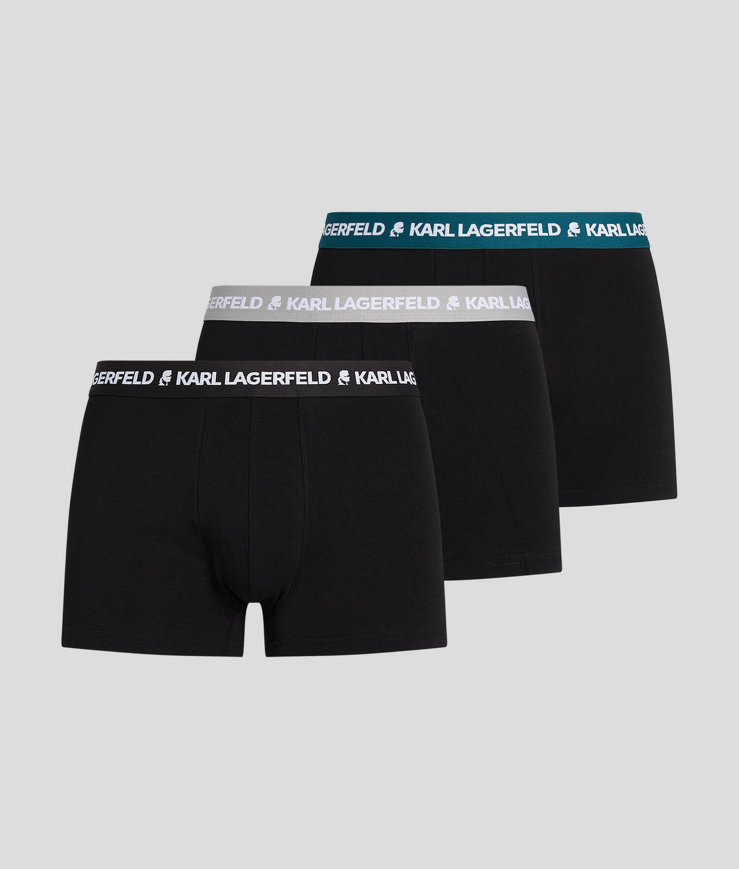 CALEÇONS AVEC LOGO KARL - LOT DE 3 - Noir-Ultimate Grey-Deepteal