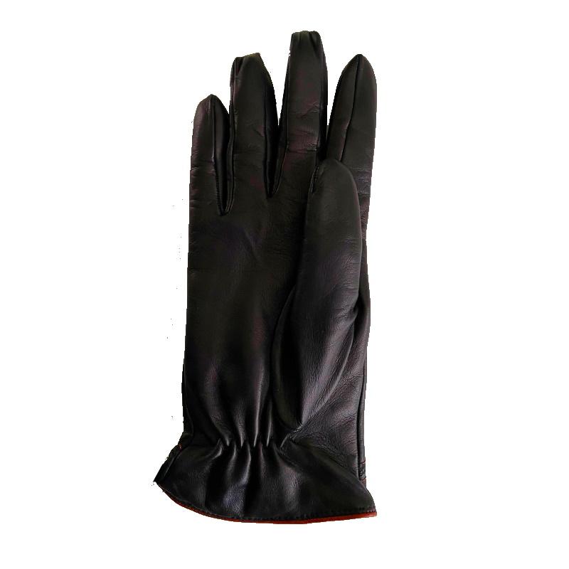 Caridei Dames Handschoen Glace Cashmere Zwart-Bruin