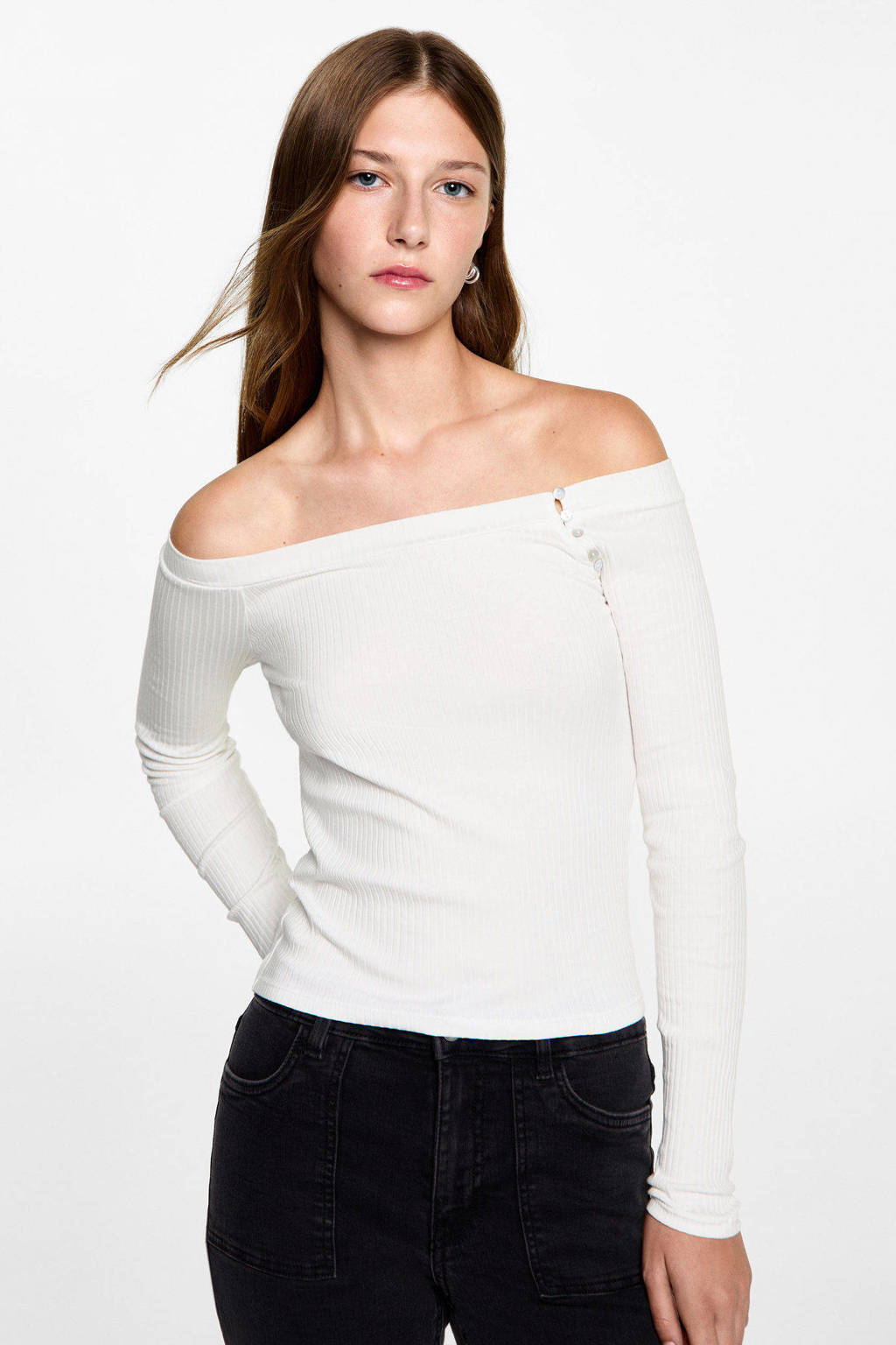 MANGO TEEN off shoulder top wit