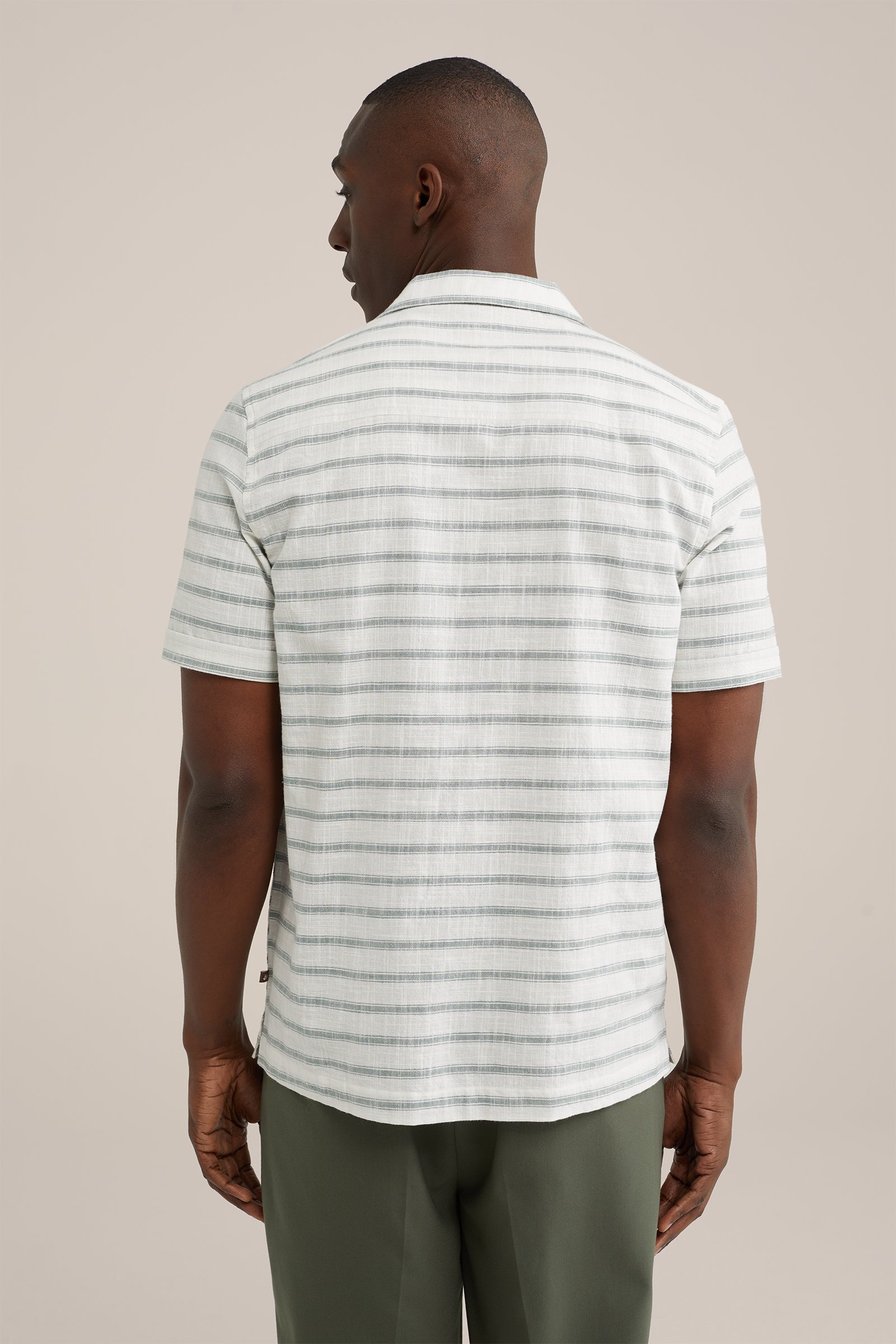 boxy fit overhemd met dessin WE Fashion Beige