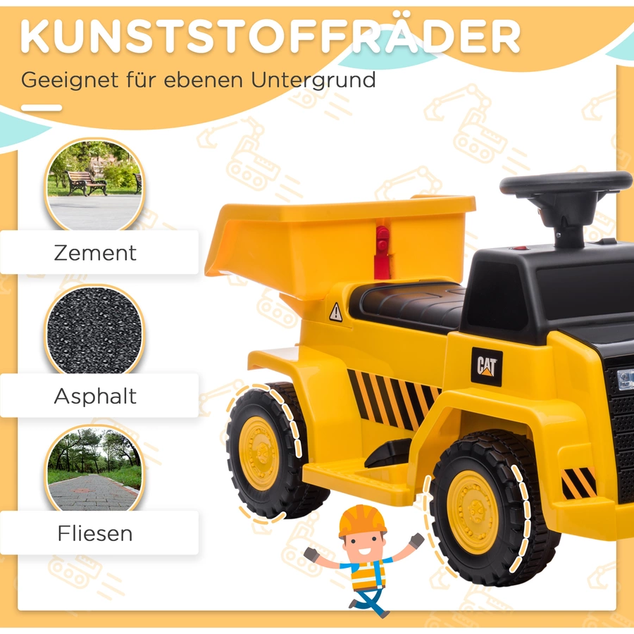 HOMCOM Elektro Kindertraktor mit Kipplaster gelb