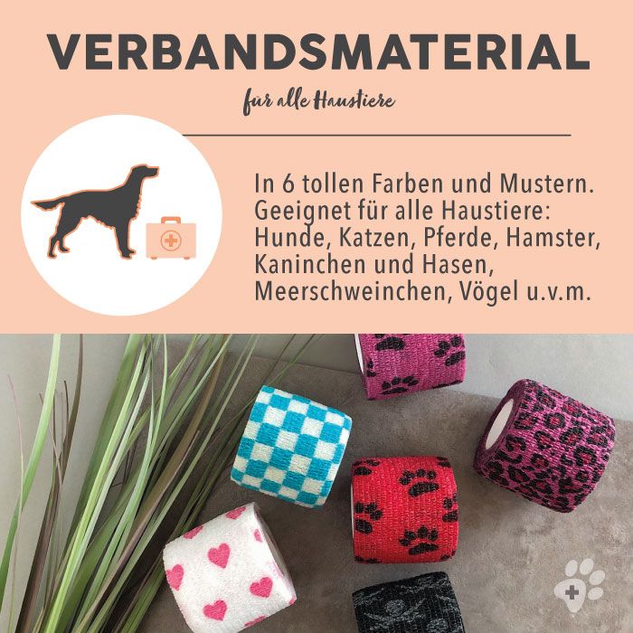 PAWS&PATCH Selbsthaftende Verbände PIRATEN BOX 6er-Set für alle Heimtiere