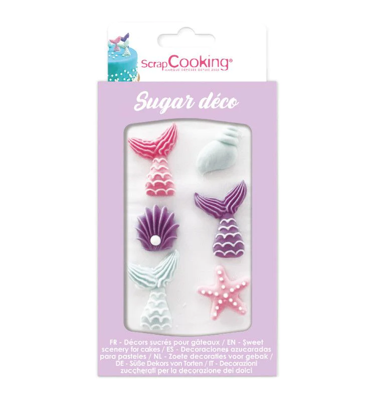 6 décors sucrés Sirène Scrapcooking