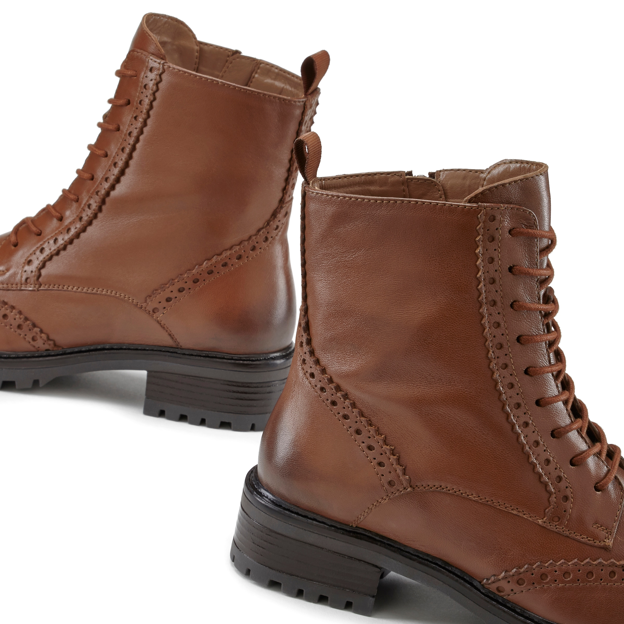 LASCANA Schnürboots  Schnürstiefelette, Ankle Boots, Leder, Schnüren & Reissverschluss
