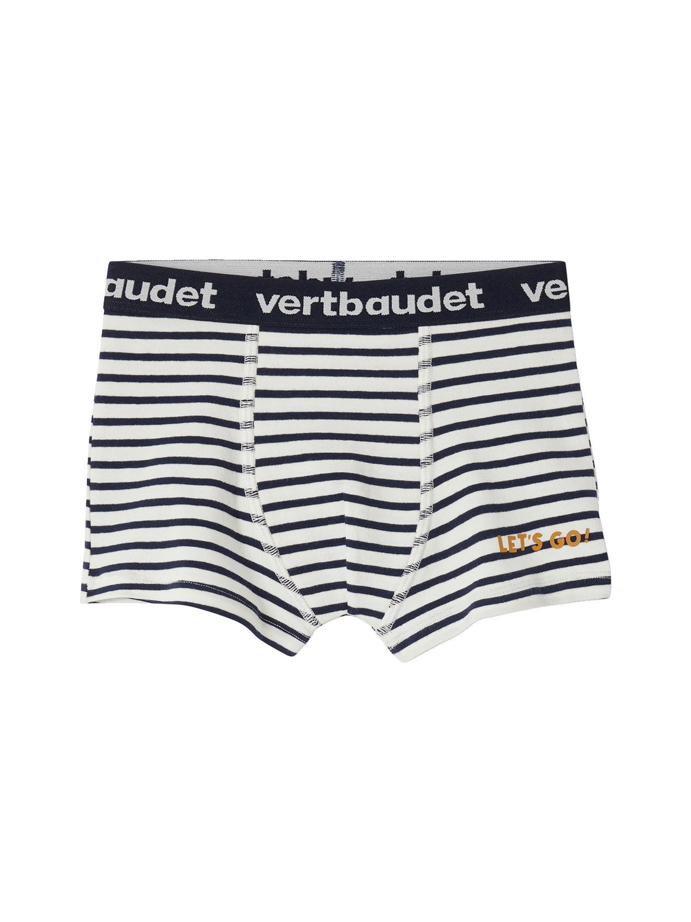 Vertbaudet Bio-Kollektion: 5er-Pack Jungen Boxershorts mit Streifen, Stretch wollweiß