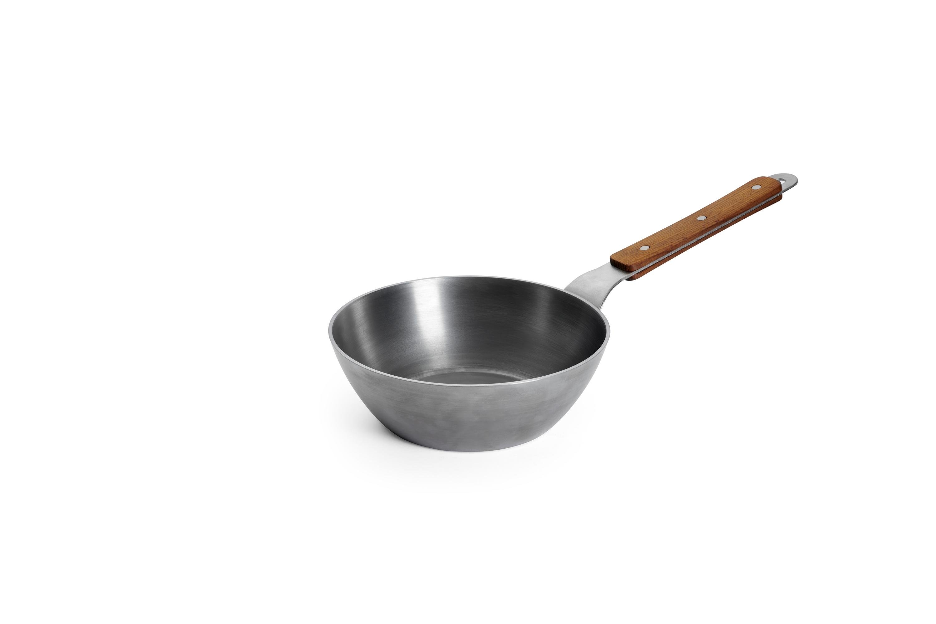 Carbon Steel Hochrandpfanne - Griffart: Fester Stiel