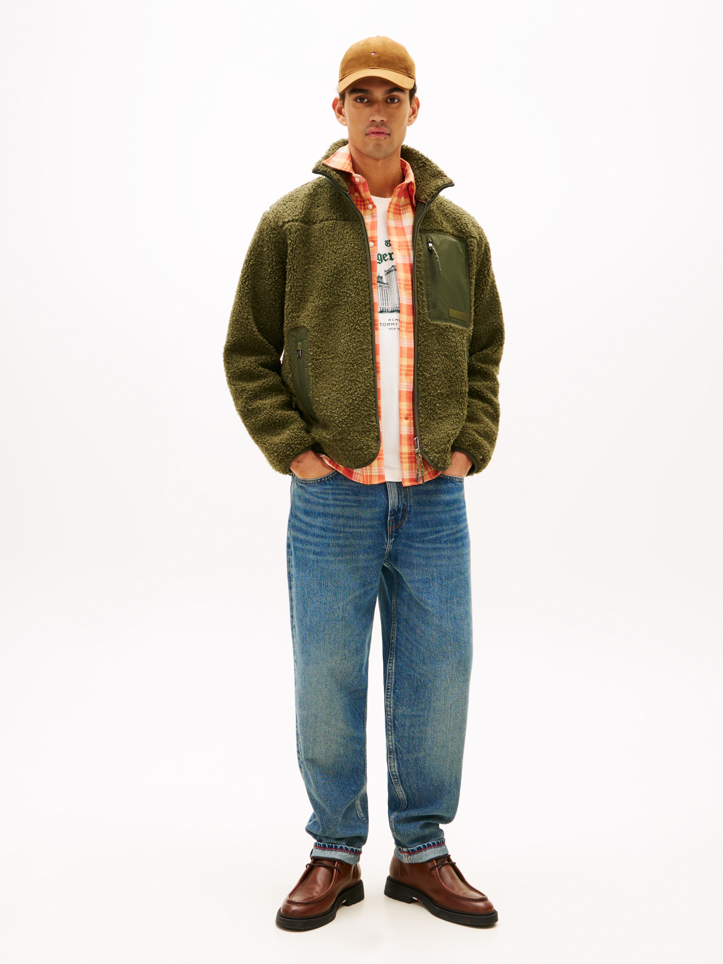 Tommy Hilfiger Sweatjacke »TEDDY FLEECE ZIP THROUGH«, Übergangsjacke Herbstjacke Teddy Plüsch Soft Jacke