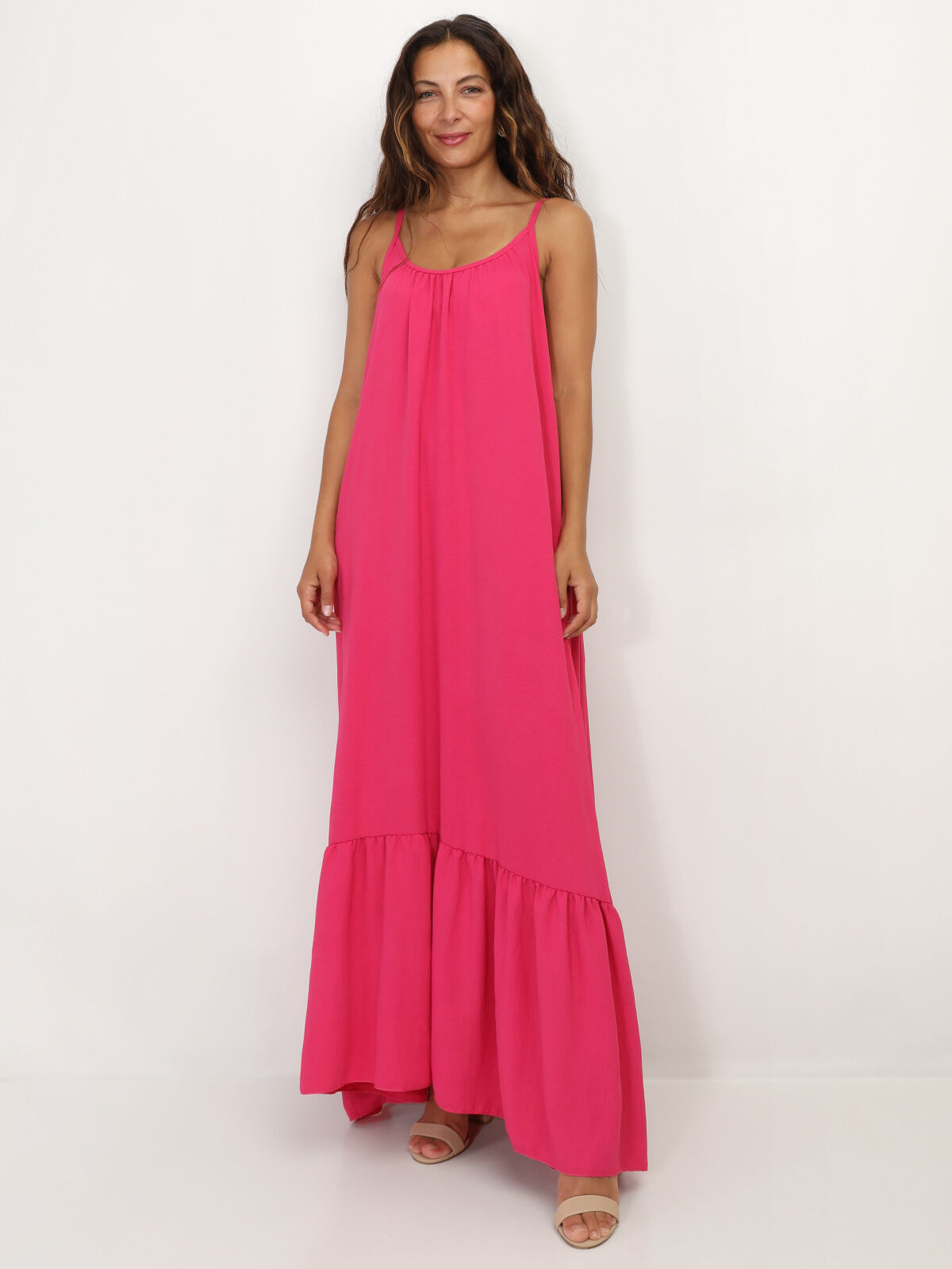 Robe fluide à bas évasé et volonté- Fuchsia