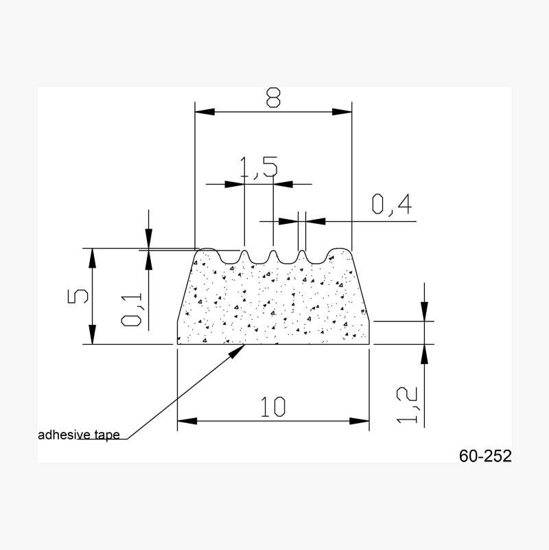 Tetningslist, 10 x 5 mm
