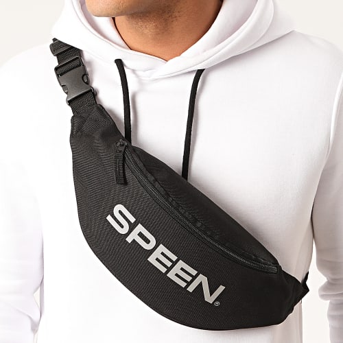 Sac Banane Typo Noir Réfléchissant