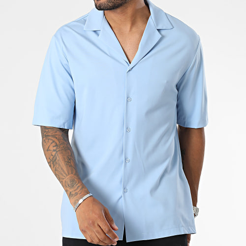 Chemise Manches Courtes Bleu Clair
