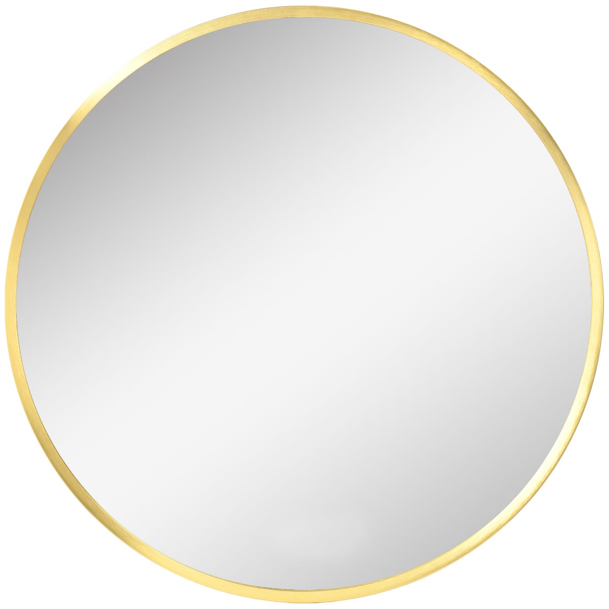 Kleankin badkamerspiegel, ronde spiegel, badkamerspiegel met gouden metalen frame, Ø50 cm wandspiegel voor woonkamer, slaapkamer, badkamer, IP44, goud, aluminium