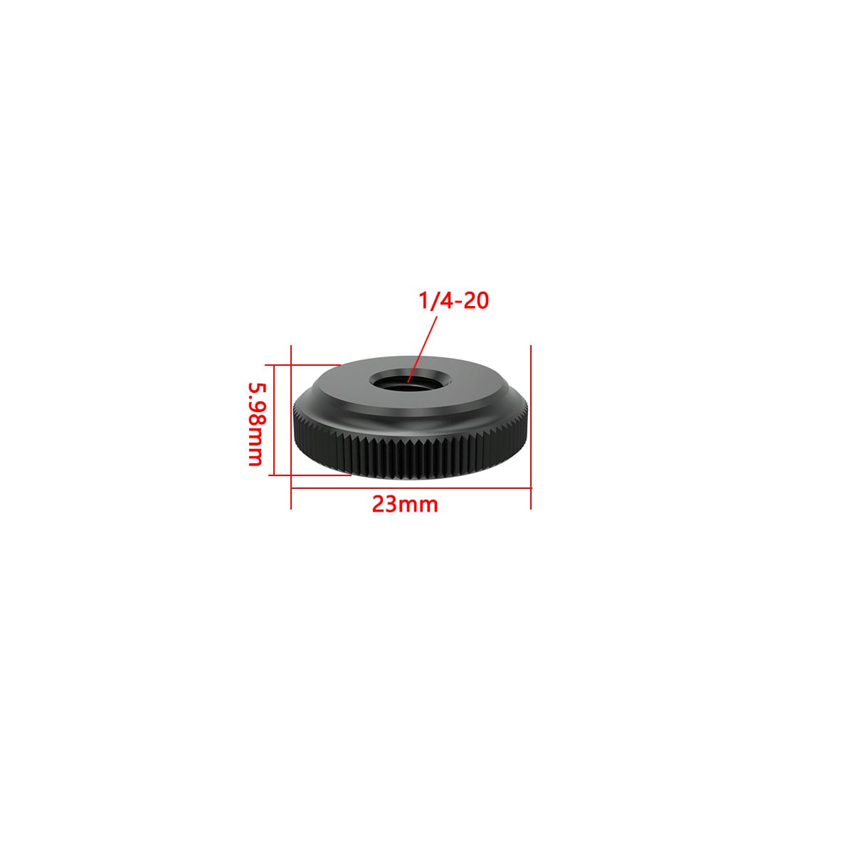 Kvinne tommelmutterlåsmutteradapter for kamerastativ Selfie Stick Sort 0,598 x 2,3 cm 1/4-20