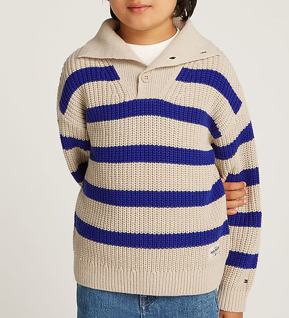 Tommy Hilfiger Bluse - Strick - Keilabsatz Blue Stripe Classic+