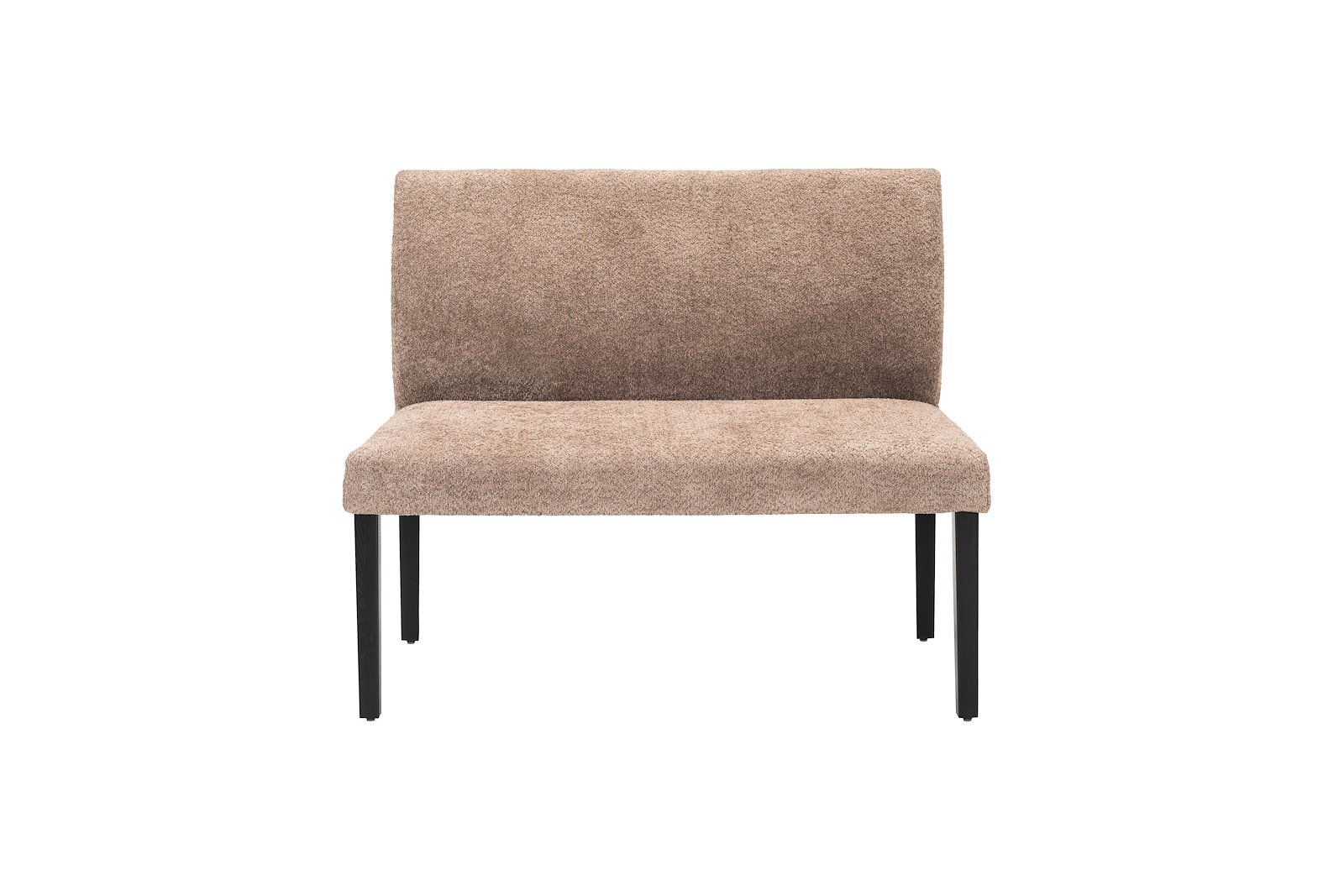 Rigel benk 130 cm. Tekstil Teddy 3613 Light Brown med ben DL10/E018 Black sky