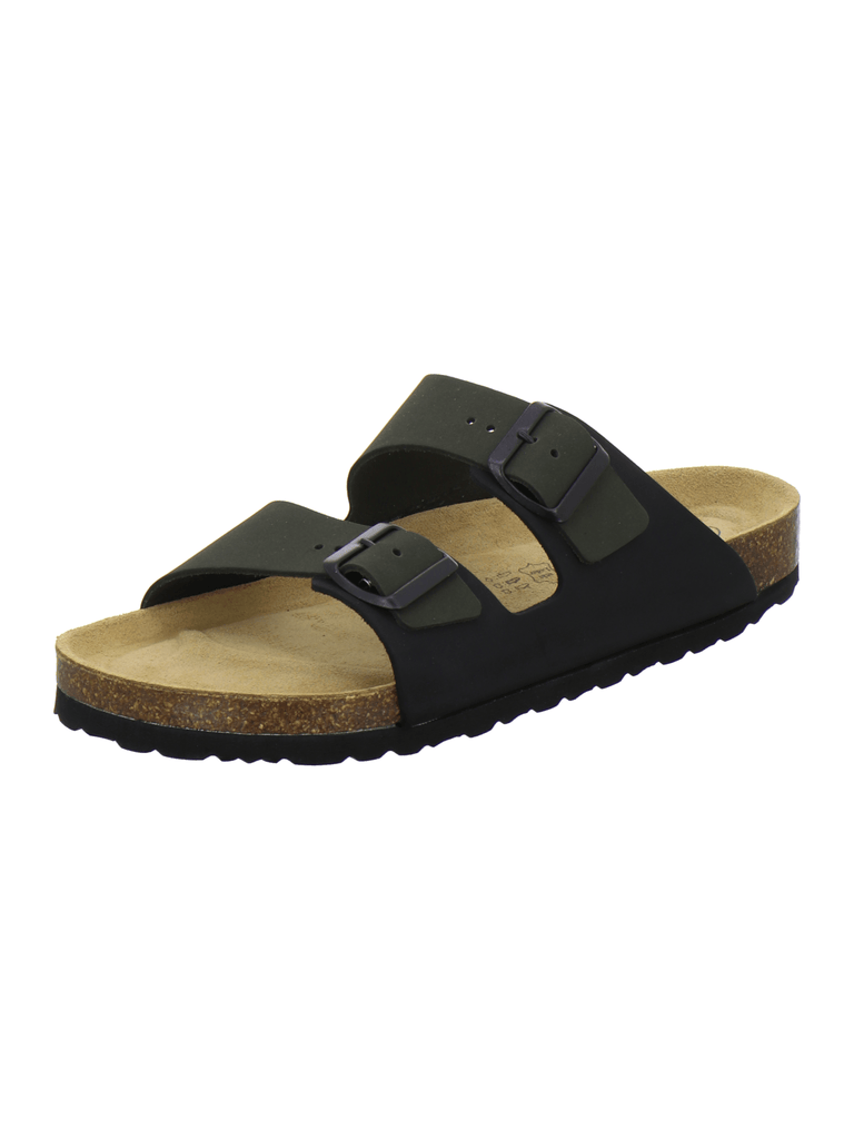 Pantoletten Herren Leder olive