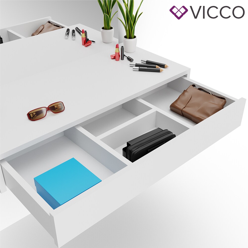 Vicco Schminktisch Alessia Frisiertisch Kommode Frisierkommode Spiegel Weiß