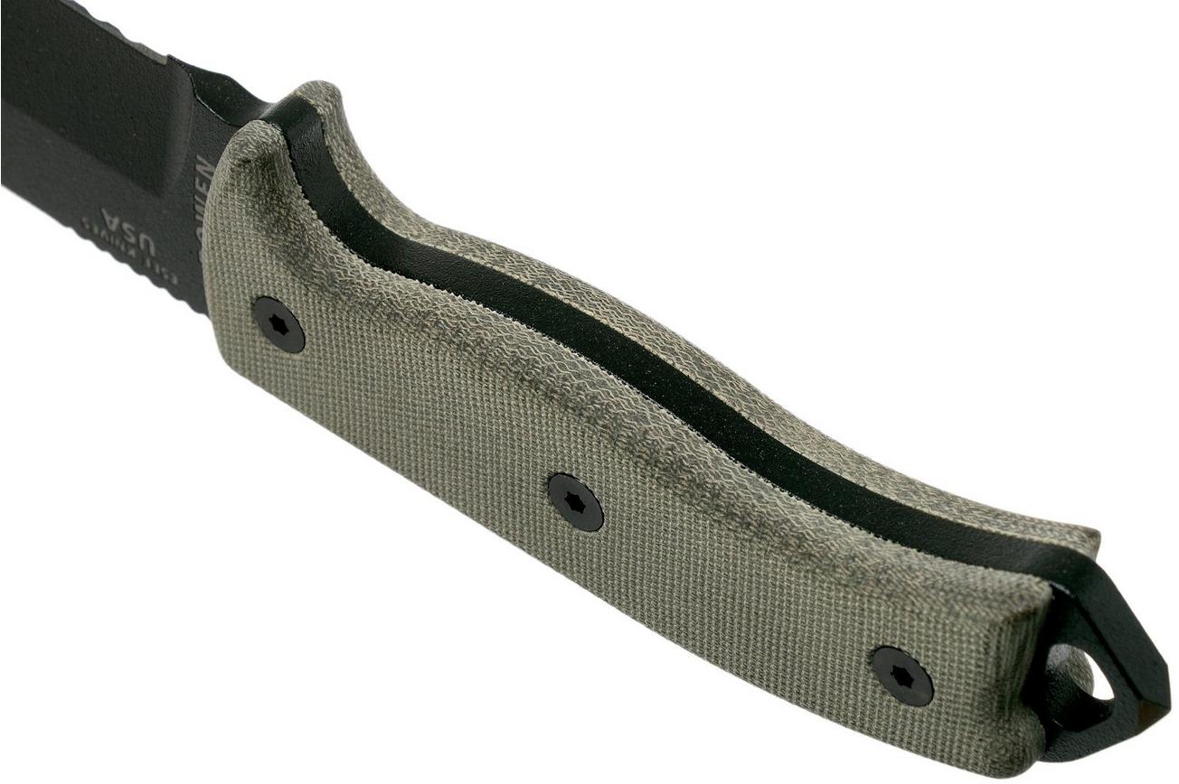 ESEE Model 5 Serrated black blade 5S survivalmes met kydex schede   riemclip