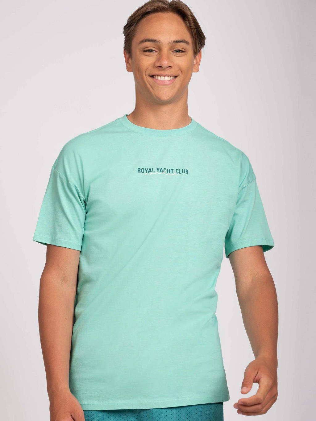 NIK&NIK T-shirt Yacht Club met tekst mintgroen