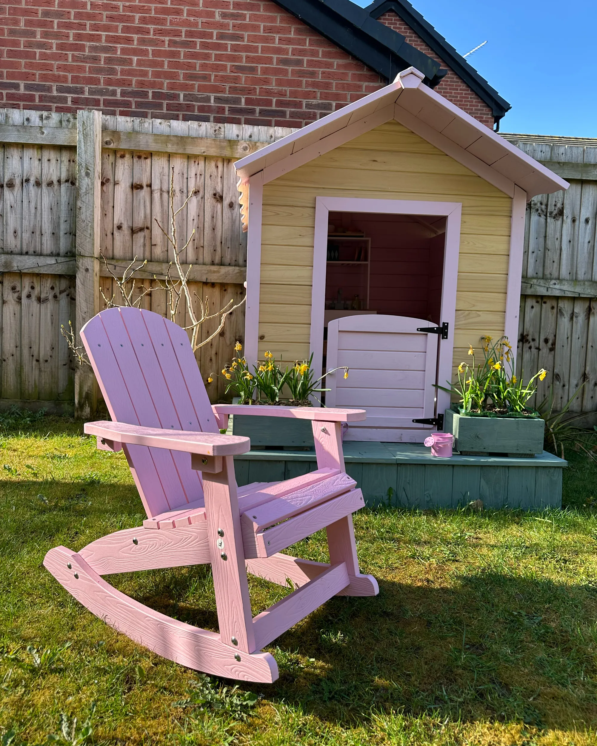 Tuinschommelstoel voor kinderen ADIRONDACK Pastelroze