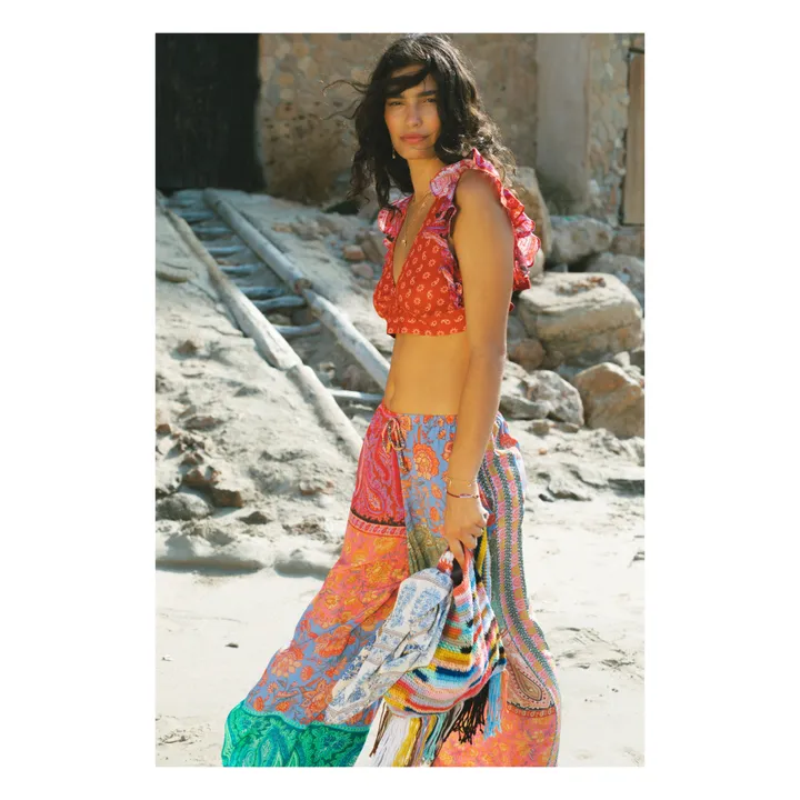 Boteh Pantalon Kaleido Patchwork Soie | Rose