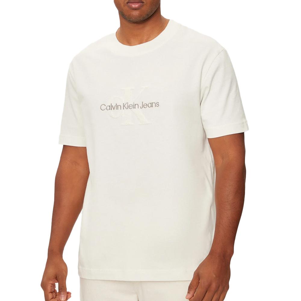 Calvin Klein Jeans T-shirt Écru Homme Calvin Klein Jeans Chenille