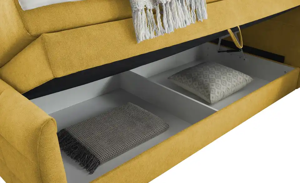 Boxspringbett Kuba 3 Senfgelb 120 cm