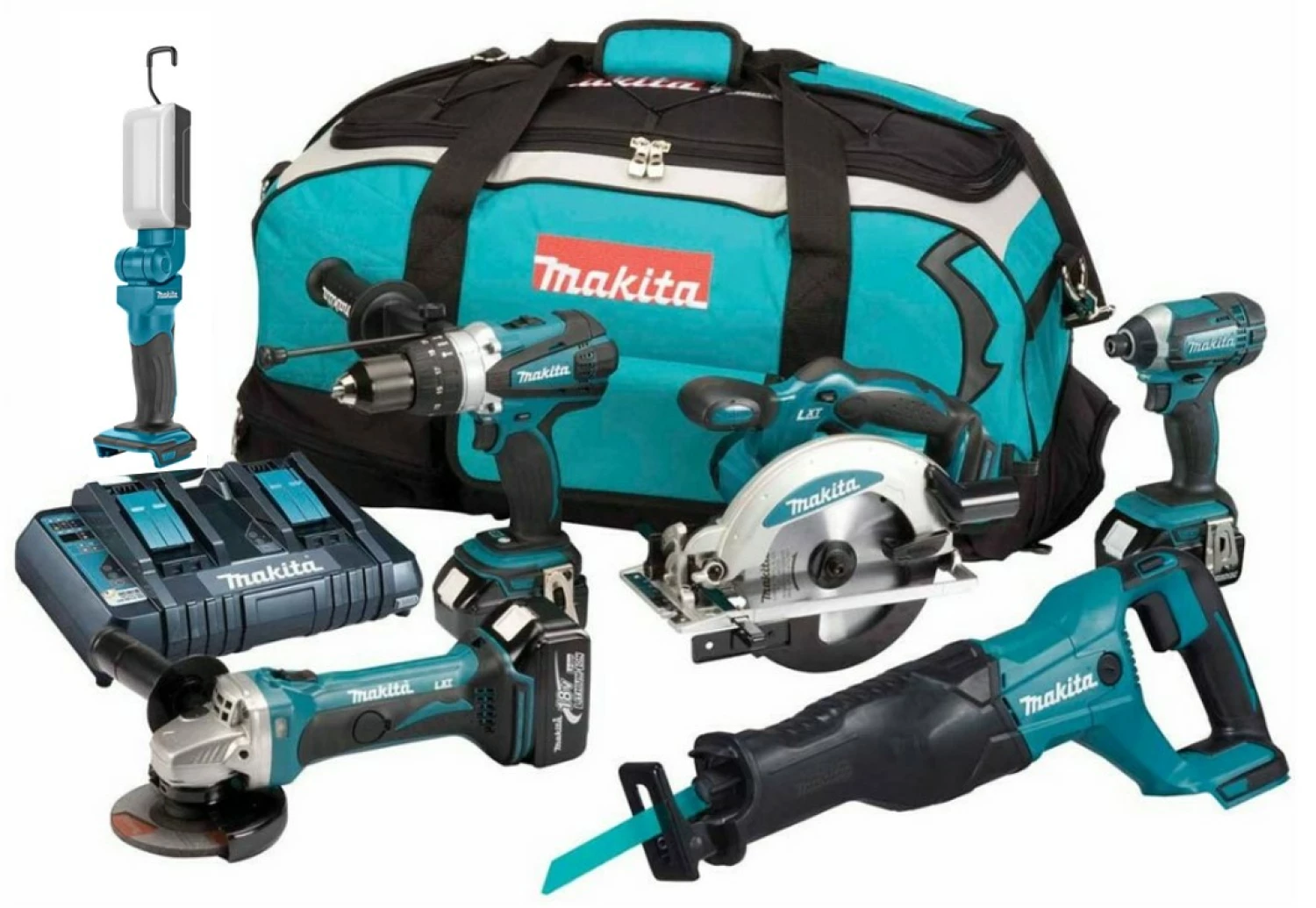 Makita DLX6044PT 18V Li-Ion accu 6 delige combiset (3x 5.0Ah accu) in tas