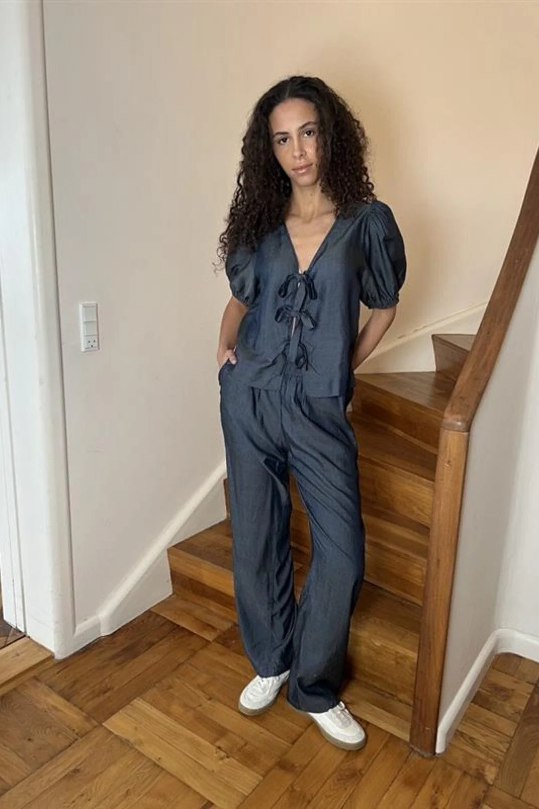 Neo Noir Astra Chambray Pants