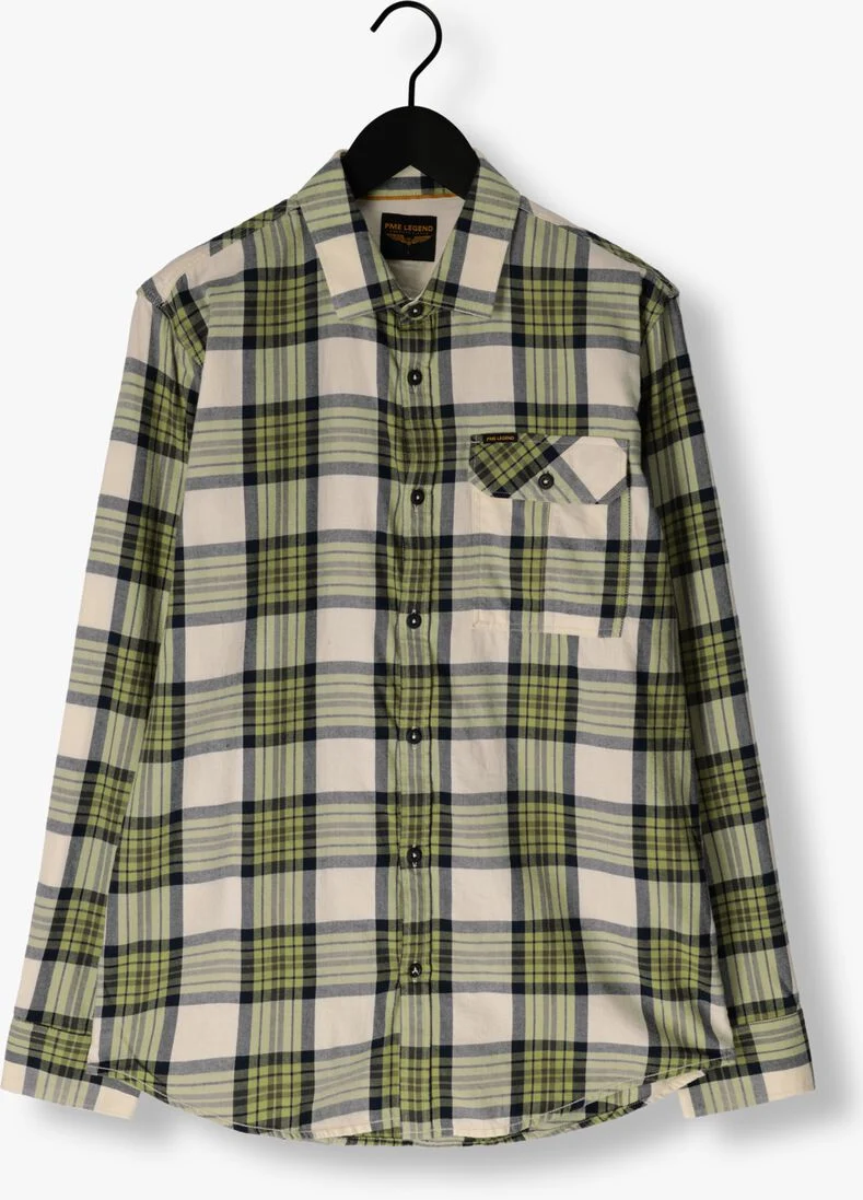 PME LEGEND groene pme legend casual overhemd long sleeve shirt ctn twill check
