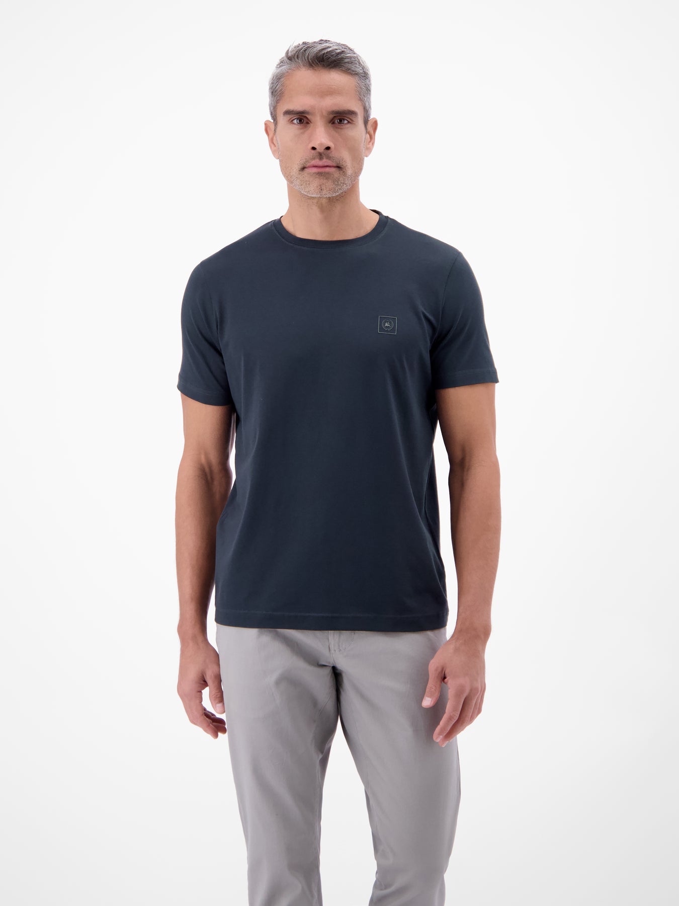 Basic T-Shirt mit LERROS Logo-Print