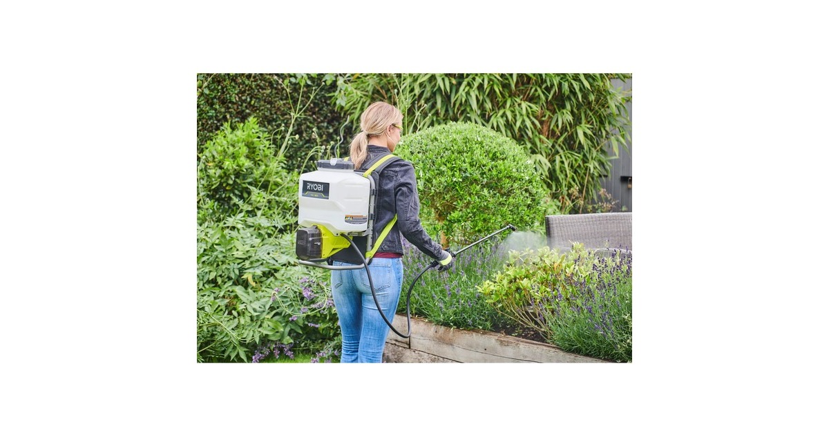 RyobiONE+ Rugzak Sproeier drukspuit  (Groen/zwart)