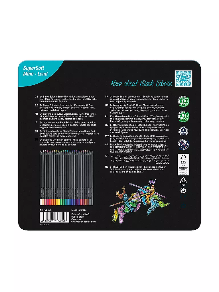FABER-CASTELL Black Edition Buntstifte 24er Metalletui keine Farbe