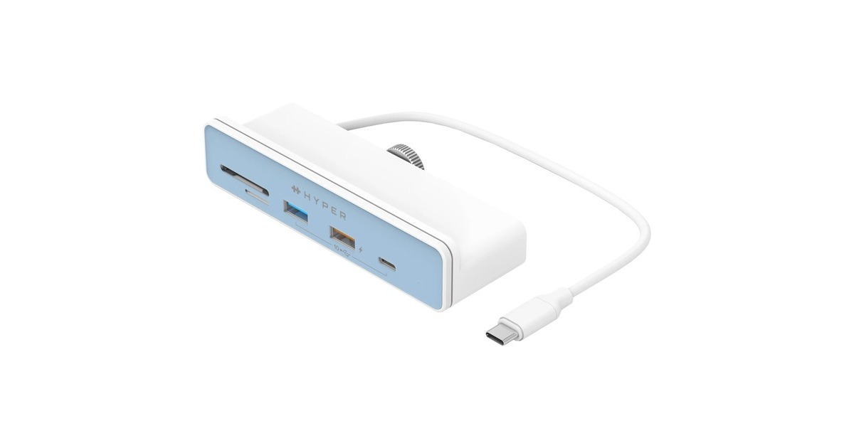 HyperHyperDrive 6-in-1 USB-C Hub for iMac 24″ usb-hub  (Wit)