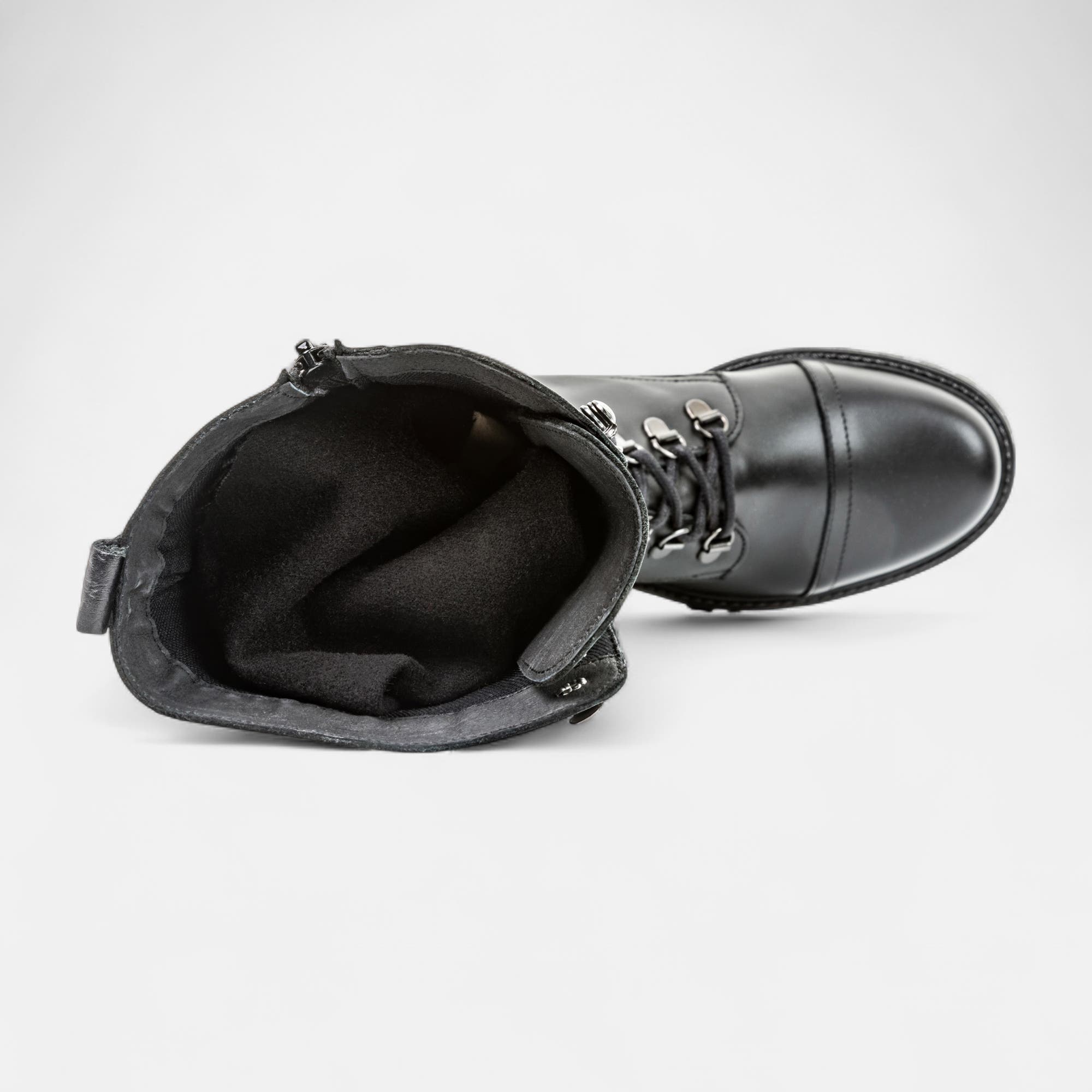 Bottes Femme en cuir noir
