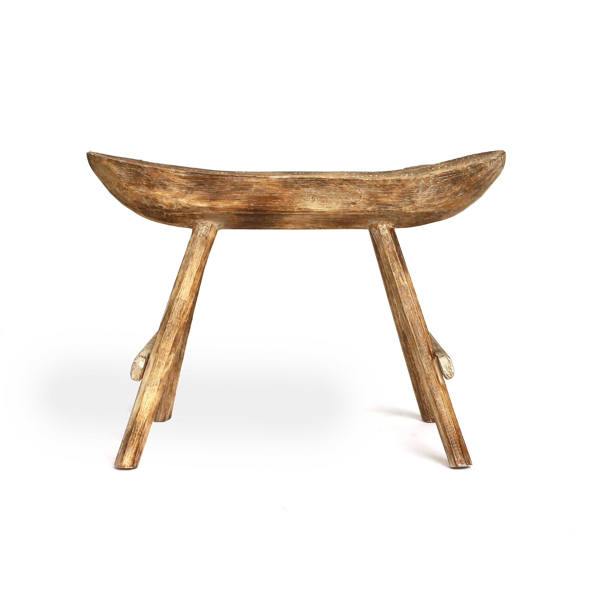 Hocker aus Albesiaholz, H 48 cm, B 66 cm, L 16 cm von fischer's lagerhaus