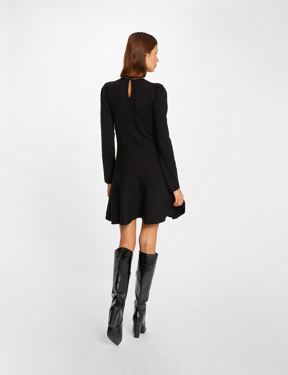 MORGAN<br>Vestido midi florido com mangas compridas