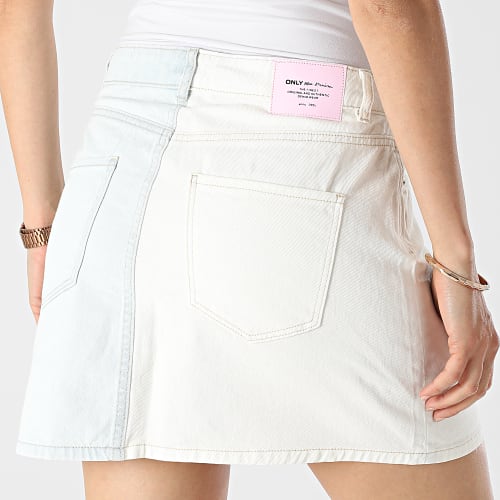 Jupe Jean Femme Vega Life Blanc Bleu Wash