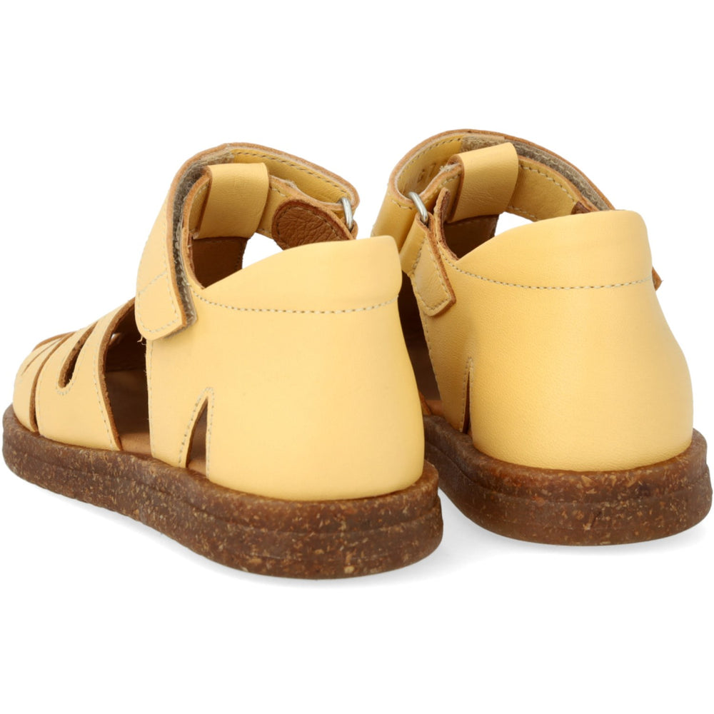 Køb Angulus Mellow Yellow/Pineapple Glitter Hjertesandal I Læder Med Funklende Glitterhjerte