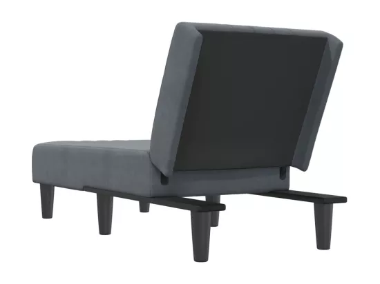 Prolenta Premium - Chaise longue gris foncé velours