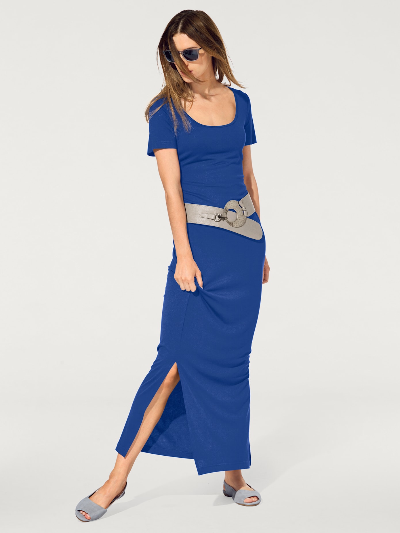 Robe en jersey coupe longue tendance, idéale pour l'été