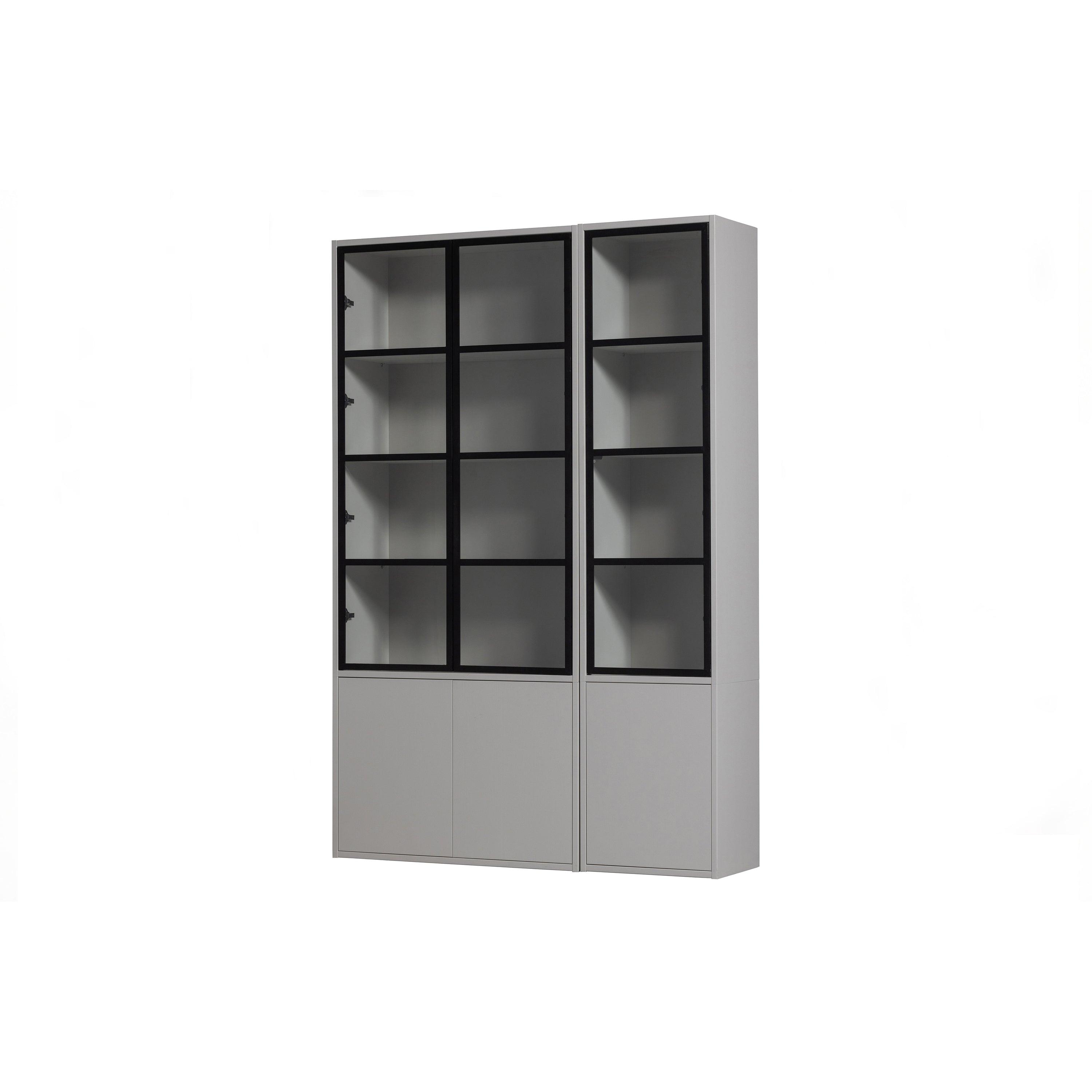 vtwonen Basic 4-Deurs Vitrinekast - Grenen - Mist - 230x101x40