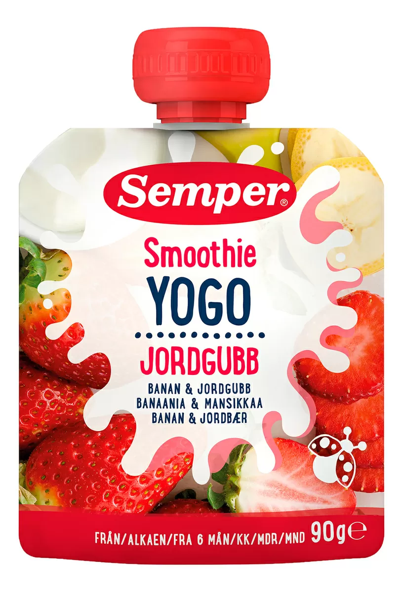 Semper Smoothie Yogo m. Jordbær & Banan 6 mdr. - 90 g.