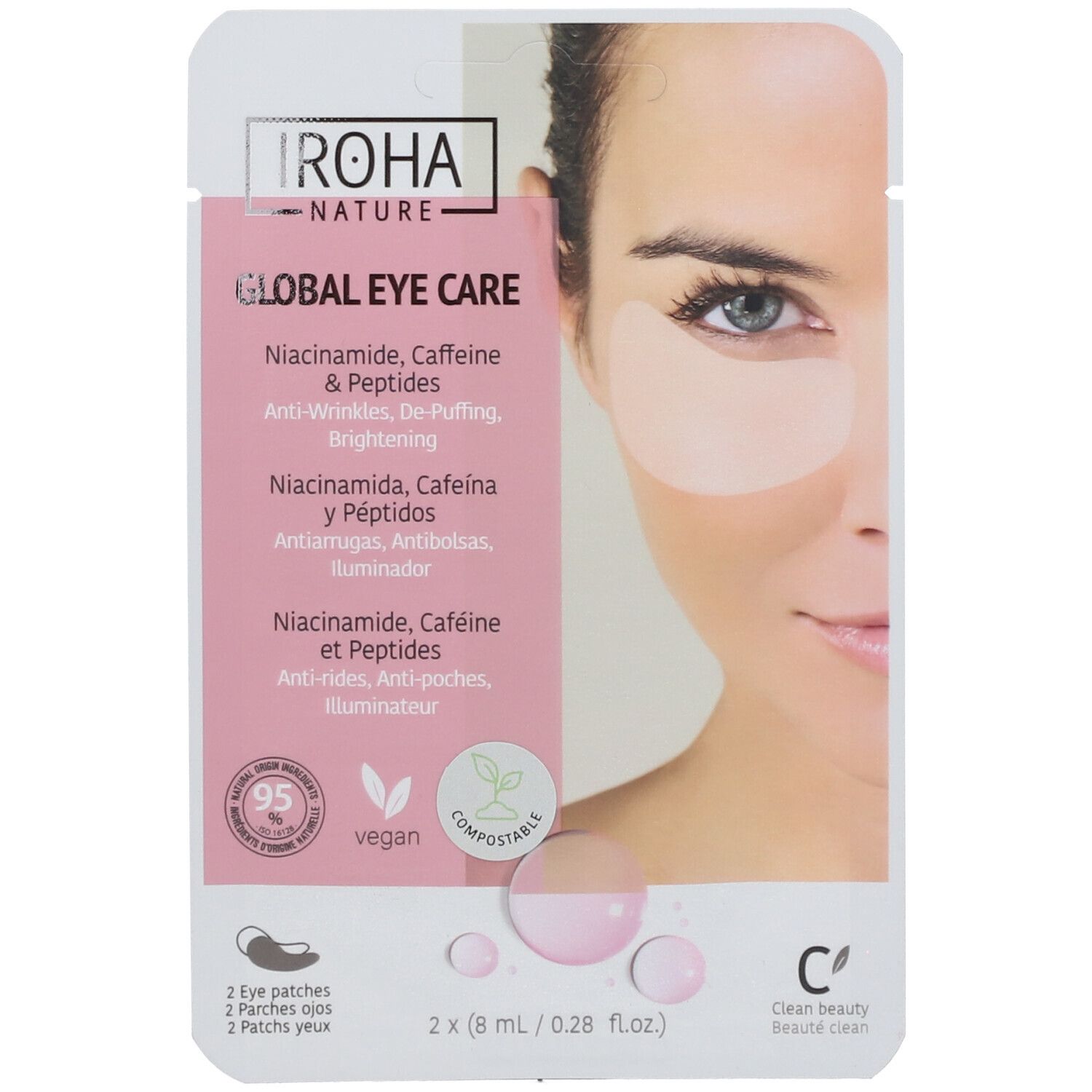 IROHA NATURE Globale Augenpflegepflaster auf Niacinamidbasis